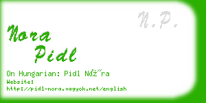 nora pidl business card